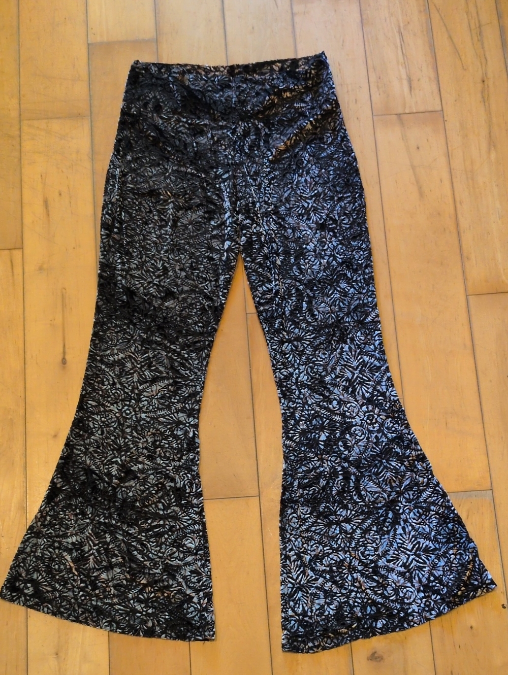 Warrior Within Designs Burnout Velvet Bell Bottoms Earth Tones